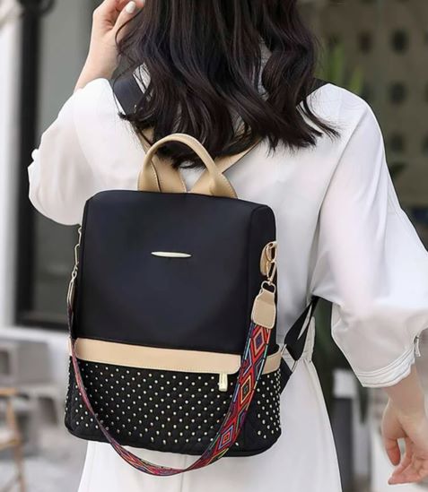 Backpack Studded  Black & Gold