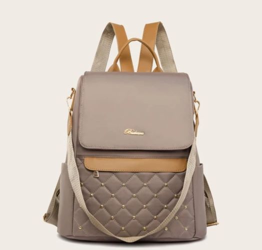 Backpack  Studded Khaki & Gold