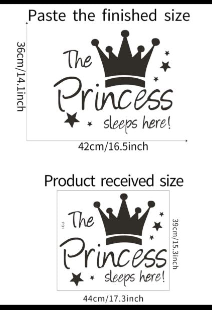 Kids Wall Sticker -  The Princess Sleeps Here